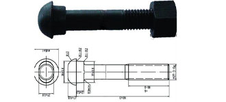 Diamond neck track bolt