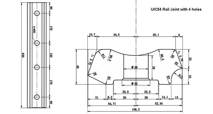 drawing design of rail joints