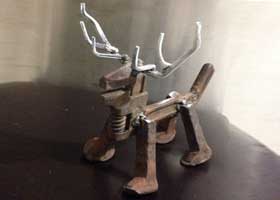 railroad spikes as deer