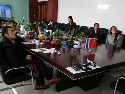 Thailand clients watch video in meeting room